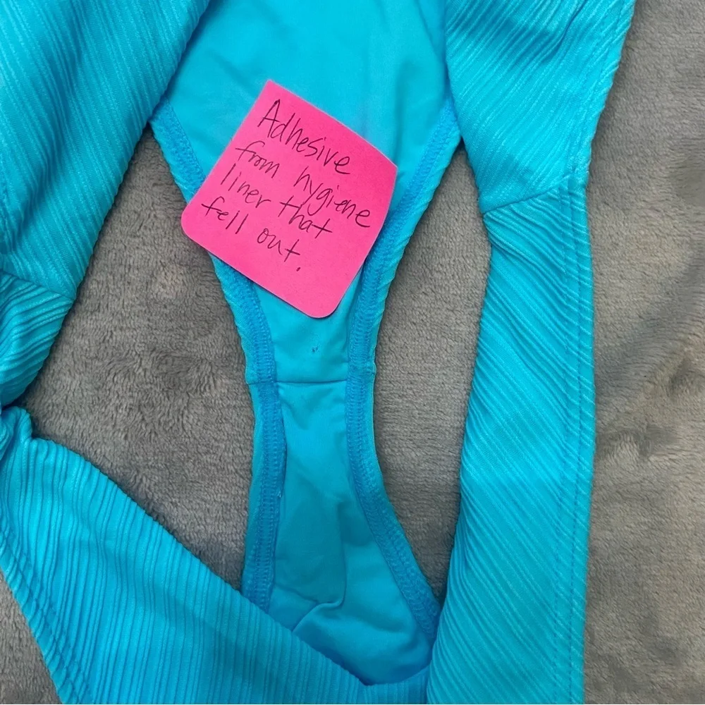 New! Frankie’s bikinis Enzo plisse cheeky bottoms aquamarine 24134